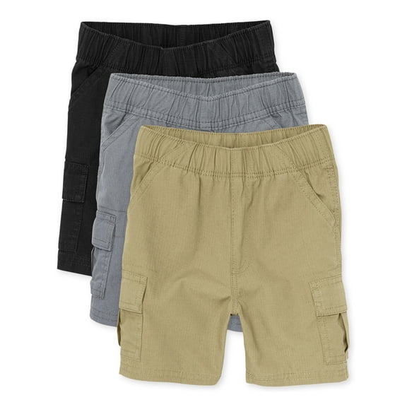 The Children's Place Baby & Toddler Boys Pull-On Cargo Short, 3-Pack, Sizes 6M-5T
