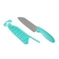 thumbnail image 2 of Mainstays 5" Stainless Steel Santoku Kitchen Knife Blue with Sheath, 2 of 7