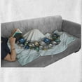 thumbnail image 6 of Christmas Soft Flannel Fleece Throw Blanket, Vivid Xmas Balls Featured Circle Wreath Traditional Display, Cozy Plush for Indoor and Outdoor Use, 70" x 90", Multicolor, by Ambesonne, 6 of 6