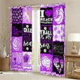 thumbnail image 2 of jejeloiu Girls Velloyball Black Out Curtains,Purple Splashing Ink Curtains Pack of 2 (42x63 Each),Kids Sport Theme Bedroom Curtains For Teens,Luxury Bedroom Decor, 2 of 6