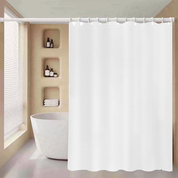 Double Sided Plain Color Polka Dots Waffles Weave Shower Curtain Waterproof And Mildews Proof Bathroom Covering No Drilling Bathroom Curtain For The