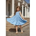 thumbnail image 4 of Arshiner Dresses for Girls Toddler Elastic Waist Loose Dress Summer Tiered Flowy Midi Dress Toddler Girl Dress, 4 of 6