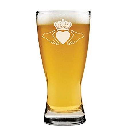 

15oz Beer Pilsner Glass Irish Claddagh