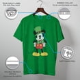 thumbnail image 3 of Men's Mickey & Friends St. Patrick's Day Retro Portrait Graphic Tee Kelly Heather 2X Large, 3 of 8
