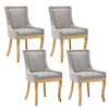 Beige, variant on MIKIBAMA Beige Chenille Dining Chairs, Set of 4, Modern Style with Gold Legs