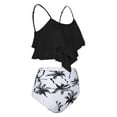 thumbnail image 3 of Aayomet High Waisted Bikini Bottom High Split Bikini Contrast One Gradient Women's Swimsuit Piece Set Swimwears,White L, 3 of 5