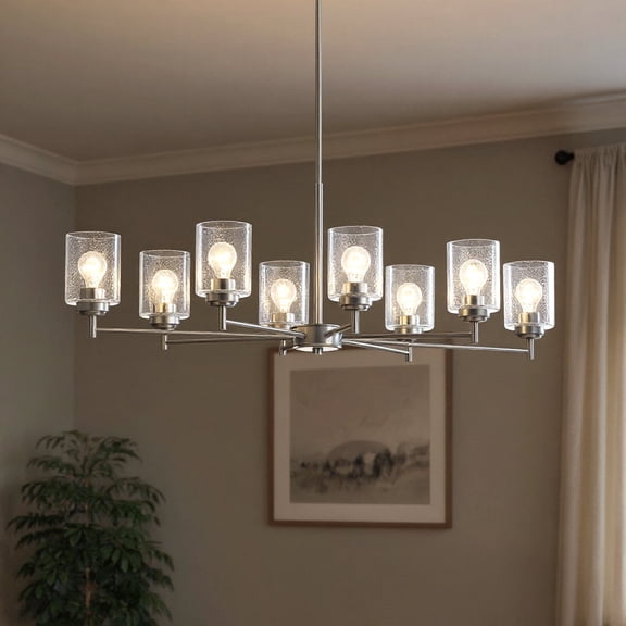 Luxury New Traditional Chandelier, Brushed Nickel, UKC20224