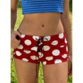 thumbnail image 5 of LMLYSoH Women's Dot Print Mini Shorts Summer Fashionable Fold Over Low Waist Micro Shorts, 5 of 9