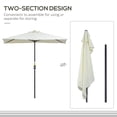 thumbnail image 4 of Outsunny 8ft Half Umbrella Outdoor Balcony Parasol Patio Garden Outdoor Window Sun Shade w/ 5 Ribs Beige, 4 of 10