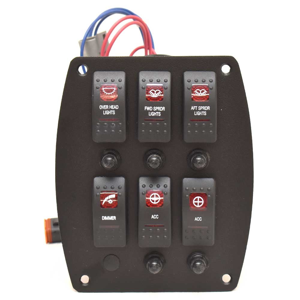 Blue Sea Systems Boat Lights Switch Panel AD352060 Black Aluminum