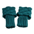 thumbnail image 2 of Warm Elastic Short Leg Warmer Cuffed Crochet Boot Cuffs Socks Knit Toppers for Women Dark Green, 2 of 4