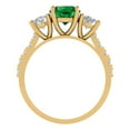 thumbnail image 4 of Three-Stone Engagement Ring for Women - 1.97ct Simulated Emerald in 18K Yellow Gold Promise Ring, 4 of 6