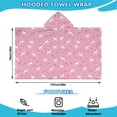 thumbnail image 2 of Pink Cartoon Unicorn Pattern Hooded Bath Towel，50"x30" for Ages 3 To 12 Kids, Quick Dry Lightweight Soft Microfiber Hood Beach Towel Cover Up for Kids, 2 of 7