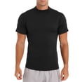 thumbnail image 1 of LiiYii T-Shirt à Manches Courtes Col Montant pour Hommes Demi-Col Roulé Décontracté Basique Slim Léger Tee Uni Noir L, 1 of 7