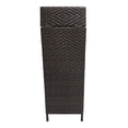 thumbnail image 4 of happimess Keaton Modern 24.13-Gallon All-Weather Wicker/Metal Lidded Hideaway Outdoor Trash Can for Package Delivery, Patio Furniture, Cushions, Gardening Tools, Pool Supplies, Brown, HPM1203A, 4 of 9