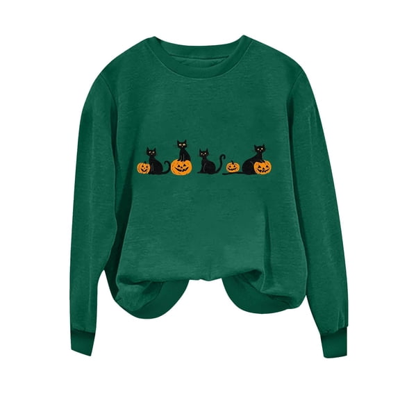 Sweatshirts for Women Halloween Printed Long Sleeve Hoodie Top
