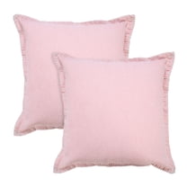Ox Bay Wilma Set of 2 Pink Stitch Bordered 20" x 20" Cotton Adult Decorative Throw Pillows