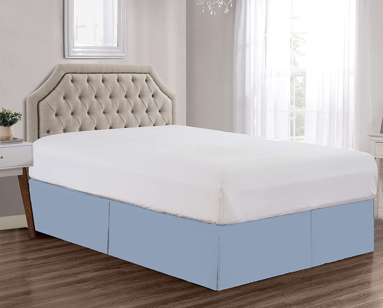 Pleated Bed Skirt, Ruffled Pleated Size Bed Skirt 100 Microfiber