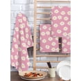 thumbnail image 2 of White Pink Daisy Kitchen Dish Towels for Drying Dishes Set of 2, Spring Summer Floral Farmhouse Waffle Weave Microfiber Hand Tea Bathroom Towels Quick Dry & Absorbent Towel 15.7x23.6, 2 of 7