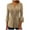 Khaki, variant on WREESH Womens Fashion Tunic Top V Neck Print Pullover Regular Fit 3/4 Length Sleeve Tops Christmas Pleated Top Khaki