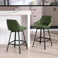 thumbnail image 2 of Zesthouse 25.6" Swivel Counter Height Bar Stools Set of 2, Modern Counter Height Chairs with Backs and Metal Legs, Upholstered Faux Leather Barstools for Kitchen Island, Green, 2 of 10