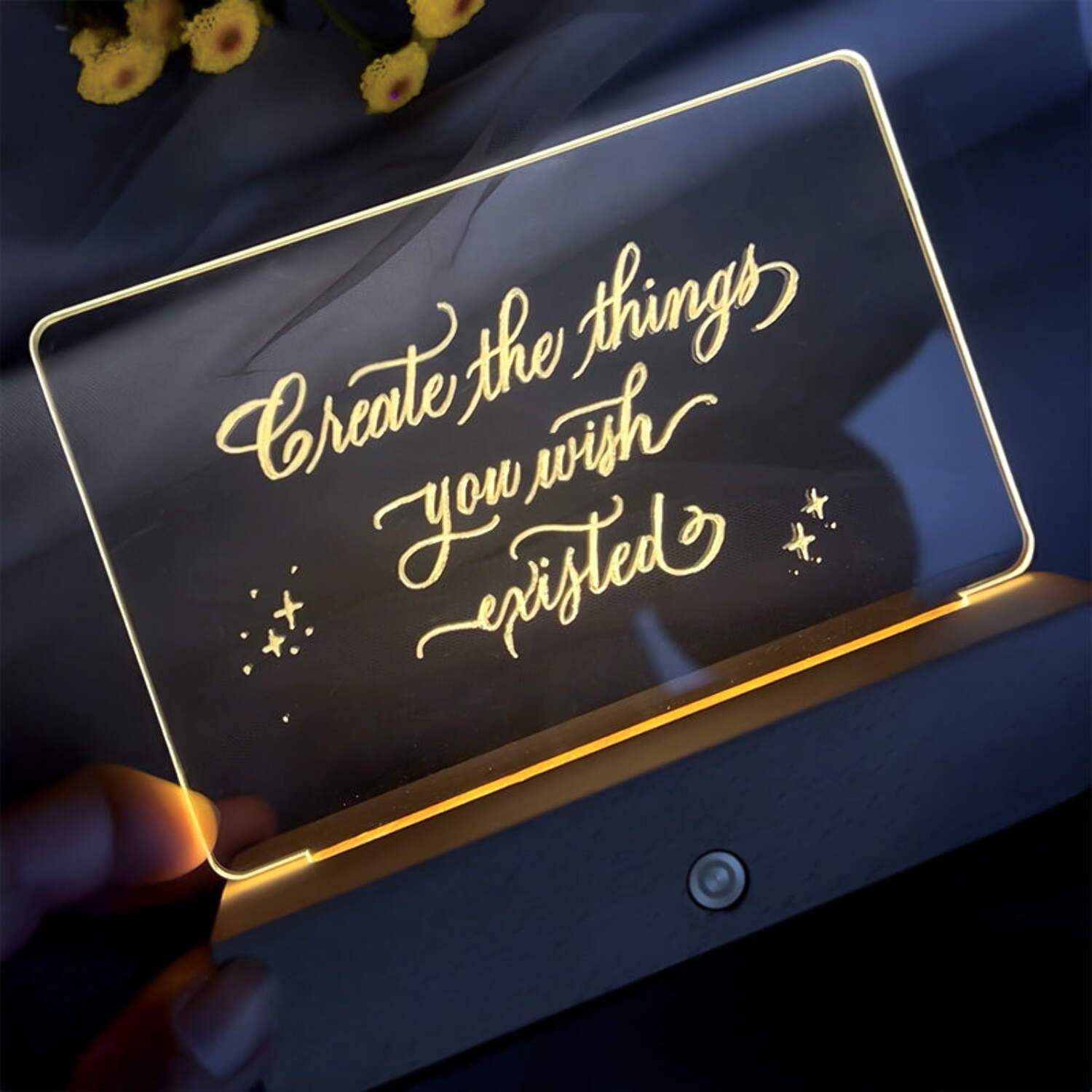 Resparked Creation Series Acrylic Lamp Crafting Kit – Personalized Engraving, Rechargeable Base, Step-by-Step Instructions, Stencils, and Practice Material for Home Décor or Gift-Giving