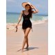 thumbnail image 5 of Traje de baño de una pieza Blooming Jelly Modest, talla grande, negro, 5 of 6