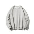 thumbnail image 2 of Leesechin Long Sleeve Shirts for Men Clearance Casual Crew Neck Pullover Color Sweatshirts Blouse L Gray, 2 of 4