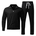 thumbnail image 4 of KKBOTIVE Mens Tracksuits 2 Pieces Casual Sport Sets Long Sleeve Jacket and Sweatpants Suits Color Block Jogging Sweatsuits, Black, Size XXL, 4 of 8