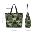 thumbnail image 6 of Bingfone Canvas Tote Bag for Women with Inner Pocket Aesthetic Cute Shopping Tote Bags Reusable Grocery Bags-Camouflage Shark, 6 of 9