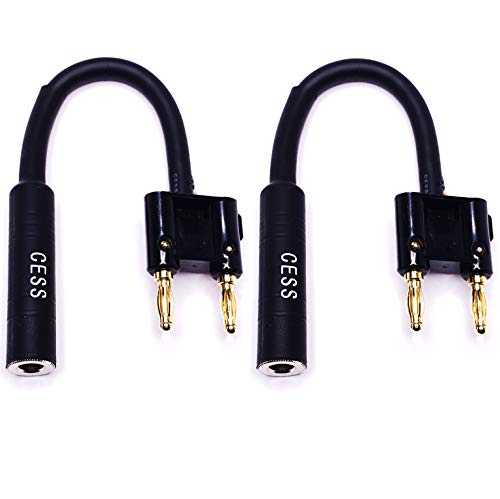 CESS-081 Dual Banana Plugs to 1/4 TS Jack Speaker Cable Adapter, 2 Pack - image 2 of 3