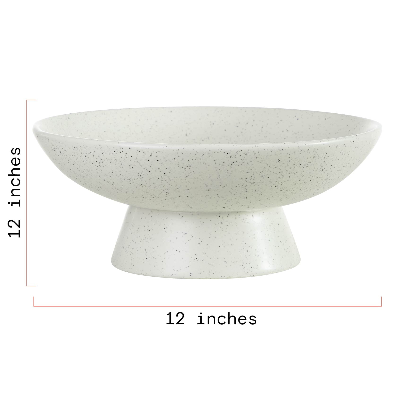 Beautiful 12" Round Speckled White Ceramic Bowl by Drew Barrymore