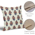 thumbnail image 4 of Navy Blue Orange Floral Pillow Covers 18x18 Set of 2 Fall Colored Flower Leaves Print Decorative Throw Pillow Cases Outdoor Farmhouse Decoration for Sofa Couch Bed, 4 of 6