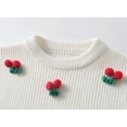 thumbnail image 4 of Girls Sweater Girls Fall Winter Hand Embroidered Floral Knit Sweater Crew Neck Long Sleeve Soft Pullover Top for Toddler Baby Wear Birthday Celebration Boy Sweater White 5 Years-6 Years, 4 of 6