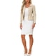 thumbnail image 2 of BLAZERS DE OFICINA M BEIGE DE MUJER CON CUELLO PETER PAN ELEGANTE, MANGAS LARGAS Y HEM RUFFLE DE UN SOLO BOTÓN, 2 of 6