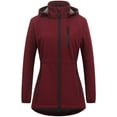 thumbnail image 2 of Chrisuno Women's Lightweight Waterproof Long Softshell Tactical Anorak Jacket Fleece Lined Windbreaker Burgundy 2XL, 2 of 5