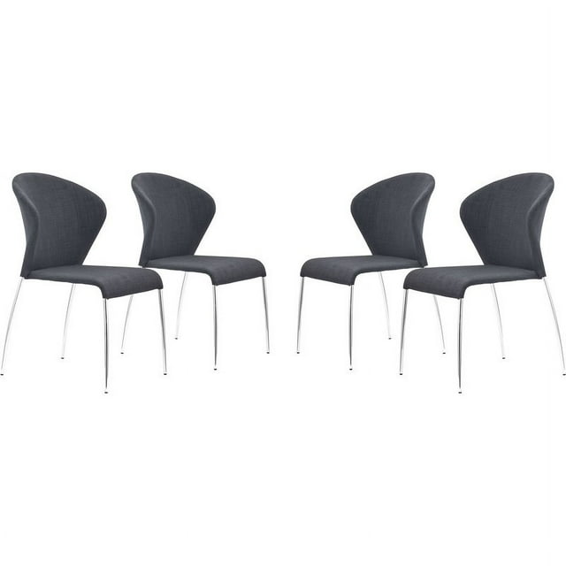 Zuo Modern Oulu Dining Chair, Graphite (Set of 4)