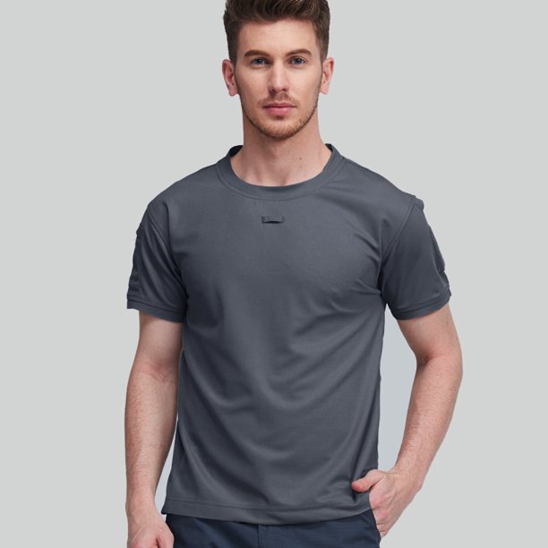 Camiseta de fanático militar al aire libre para hombre, de verano, de secado rápido, ligera, fina, de manga corta, camiseta de entrenamiento de fuerza especial de gran tamaño