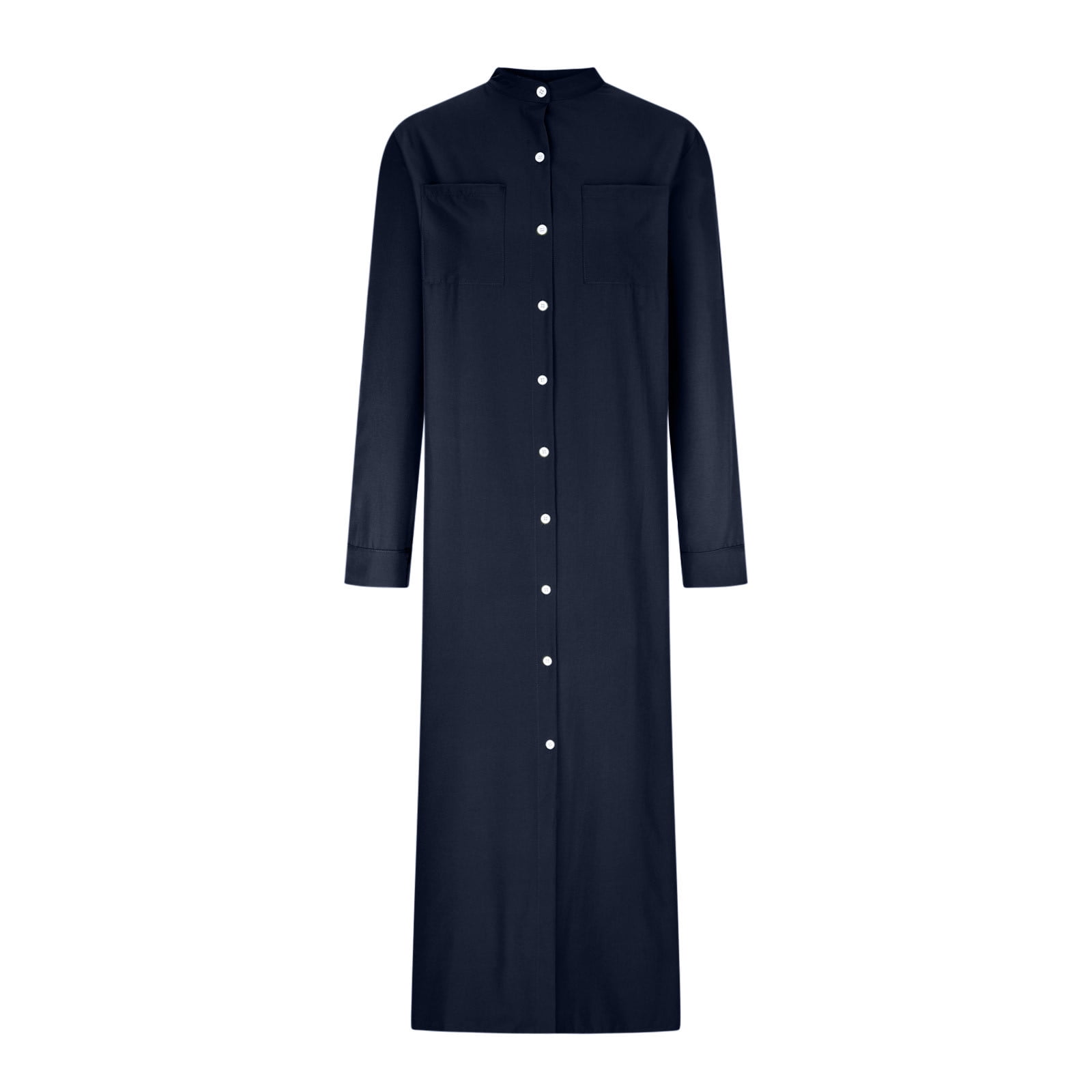 Women's Button down Shirt Dress Lapel Long Sleeve Maxi