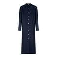 thumbnail image 4 of Edvintorg Dress Woman Fall 2025 Women's Fashion Solid Stand-Up Collar Pocket Button Long Maxi Dresses Casual Loose Plus Size Dress Female, 4 of 6