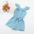 thumbnail image 5 of Toddler Baby Girls Boy Clothes Summer Romper Denim Blue Cotton Washed Jeans Sleeveless Bow Jumpsuit Kids Summer Outfits, 5 of 8