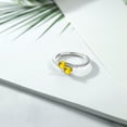 thumbnail image 3 of Gem Stone King 925 Sterling Silver Yellow Sapphire Bypass Ring for Women (0.96 Cttw, Gemstone September Birthstone, Round 4MM, Available in Size 5, 6, 7, 8, 9), 3 of 4