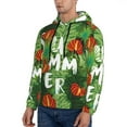 thumbnail image 3 of Haiem Palm Leaves And Tropical Flowers Patterned Men's Hoodie with Kangaroo Pocket - Ideal Pullover Sweatshirt for Daily Wear, Travel, and Home-Small, 3 of 7