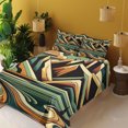 thumbnail image 2 of Ambesonne Lake Fitted & Top Sheet Set with Shams, Mountain Landscape Mid Century, Orange Almond Green, 2 of 5