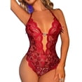 thumbnail image 3 of OQC Crotchless Lingerie For Women Naughty Lace Onesies Teddy Babydoll, 3 of 4
