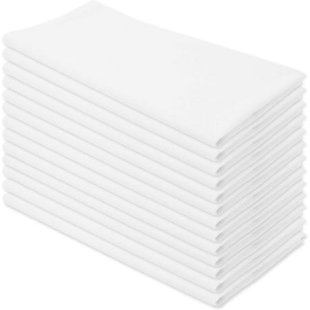 Flour Sack Dish Towels - Natural Cotton for Embroidery and Drying Glass, Hand, Dinnerware Plain, Thick, Zero-Lint Highly Absorbent Set of 13, 27 x Inch, White