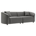 thumbnail image 4 of Miekor Furniture 87" Curved Contemporary Sofa in Sleek Grey: Plush Seating, Streamlined Design, and Durable Frame – Ideal for Stylish Living Spaces 857G, 4 of 12