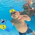 thumbnail image 4 of Gorro de baño para niños CHAO de silicona con patrón de dibujos animados azul, 4 of 5