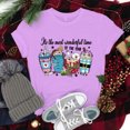 thumbnail image 1 of Nuevas camisetas estampadas navideñas con texto "Enfermera, café, es la época más maravillosa del año", camisetas casuales de manga corta para mujeres y hombres, 1 of 5