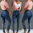 thumbnail image 6 of Aellinatey Women Fringe Tassels High Waist Stretch Skinny Jeans Slim Bodycon Pencil Pants Lace-Up Bandage Belt Push Up Denim Long Trousers, 6 of 11